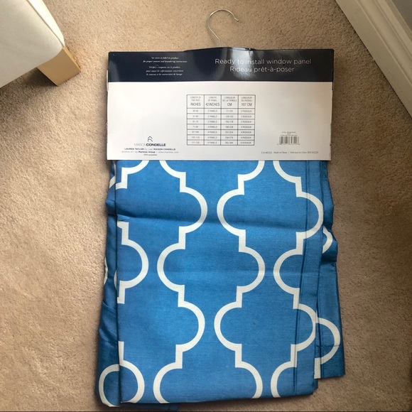 Lauren Taylor Blue Printed Curtain - Picture 6 of 8